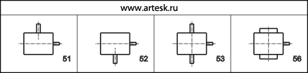 Варианты сборки редукторов 2Ч-40, 2Ч-63, 2Ч-80