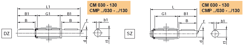Одно- и двухсторонний выходной вал на редуктор CM