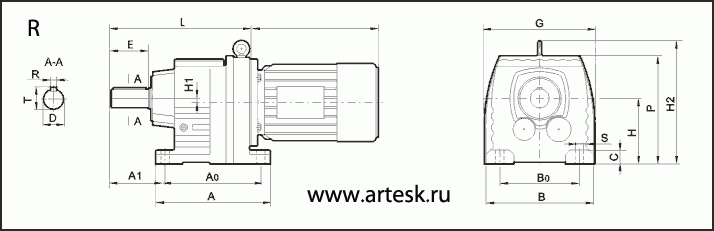 Габаритные и присоединительные размеры R